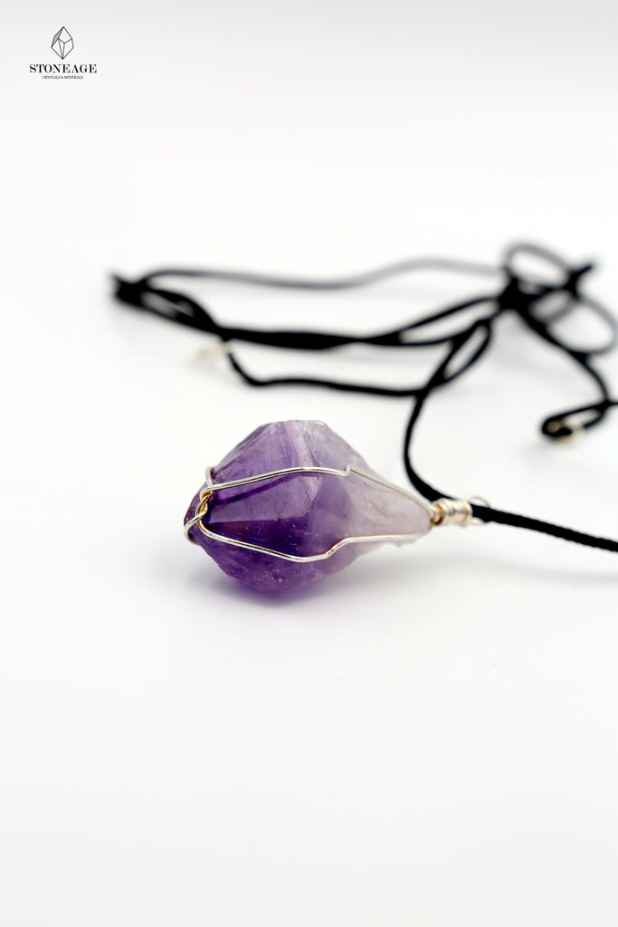 Amethyst Wire-Wrapped Pendant