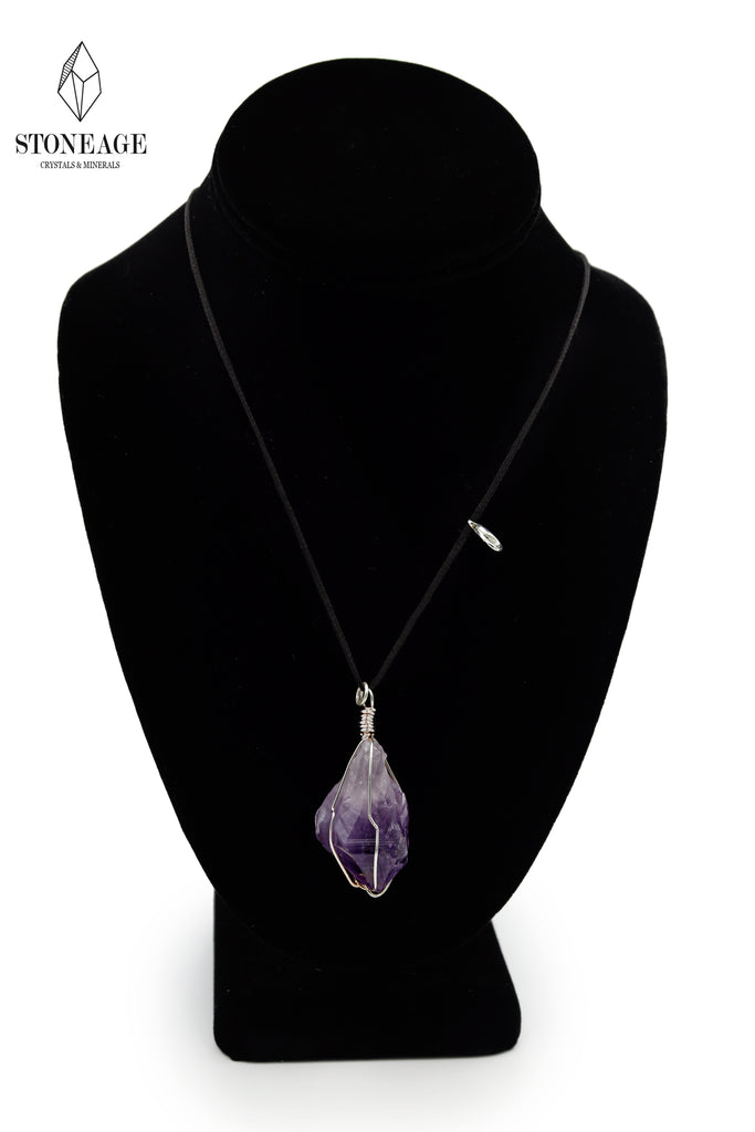Amethyst Wire-Wrapped Pendant